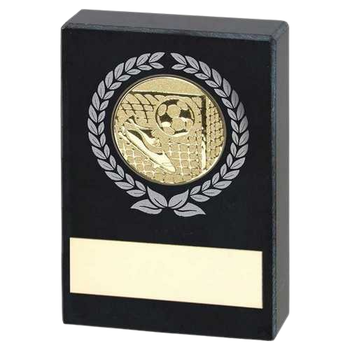 Black Marble Silver/Gold Football Trophy