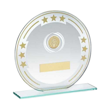 Jade Glass Round Plaque with Cricket Insert