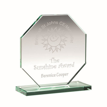 Jade Glass Octagon Plaque