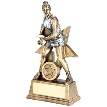 Female Netball Figure with Star Backing