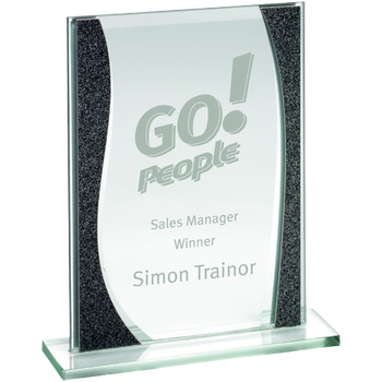 Jade Glass Plaque with Silver Highlights