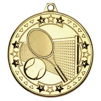 Tennis Tri Star Medal Gold