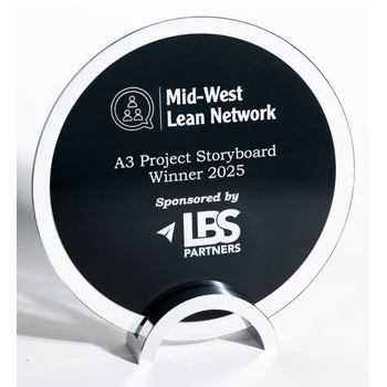 Black Glass on Metal Base