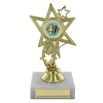 Gold Finish Star Design Trophy