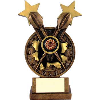 Bronze Resin Two Star Dart Trophie